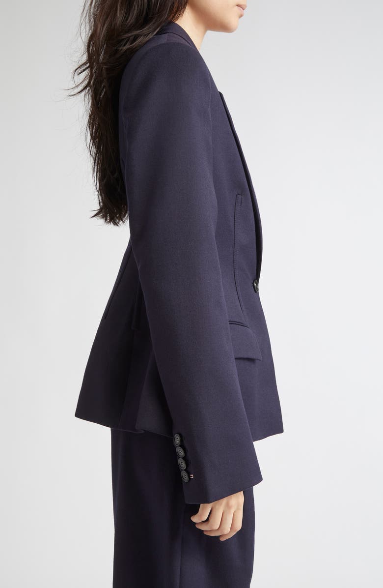Stella McCartney Molded Wool Gabardine Blazer, Alternate, color, 4000 - Navy