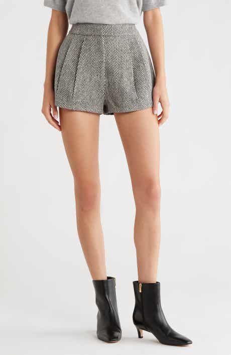 ASTR the Label Sorine Herringbone Wool Blend Shorts