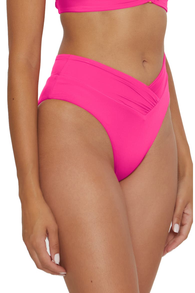 Color Code High Waist Bikini Bottoms, Alternate, color, COSMOPOLITAN