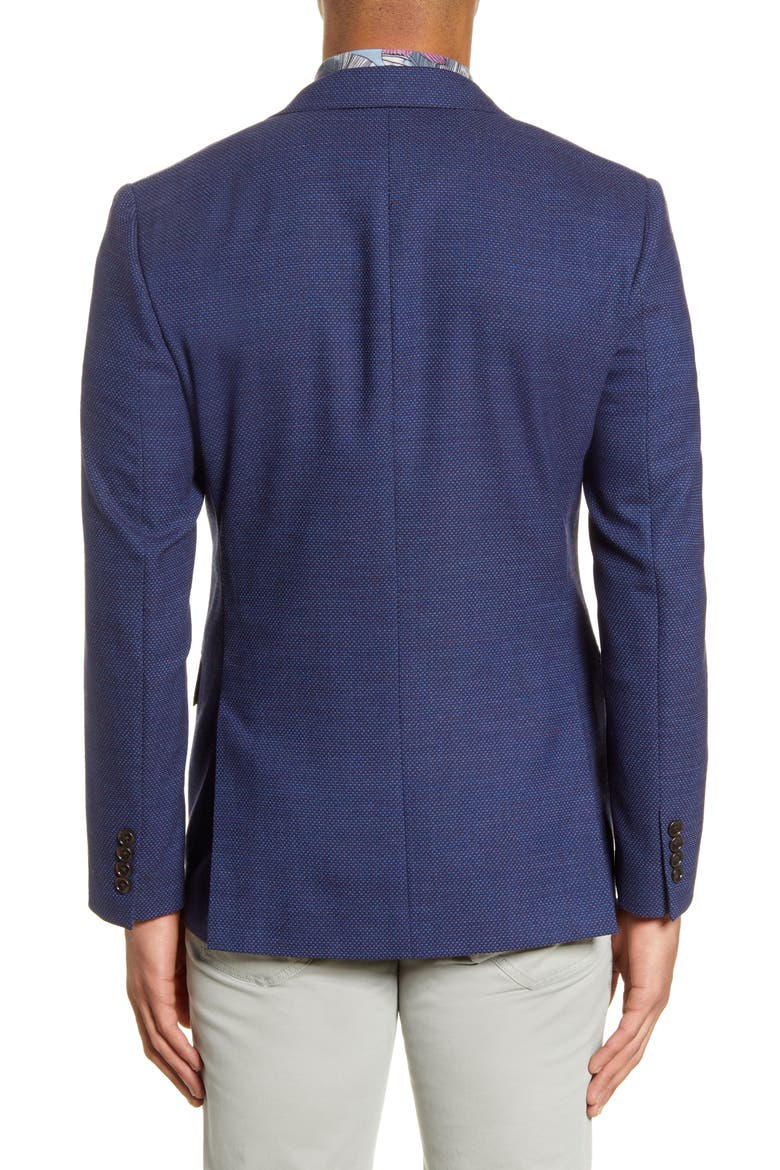Jetsetter Slim Fit Stretch Wool Sport Coat, Alternate, color, NAVY MICRO TEXTURE