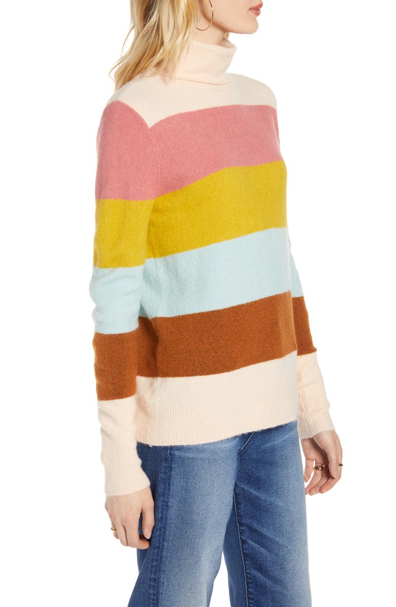Halogen<sup>®</sup> Turtleneck Sweater, Alternate, color, Pink Multi Stripe