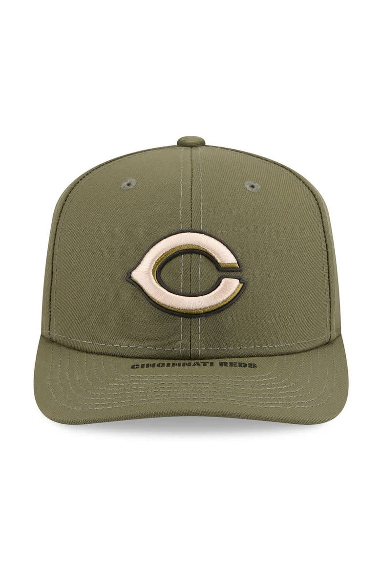 Men's New Era  Olive Cincinnati Reds 2026 Armed Forces Day 9SEVENTY Adjustable Hat, Alternate, color, Olive