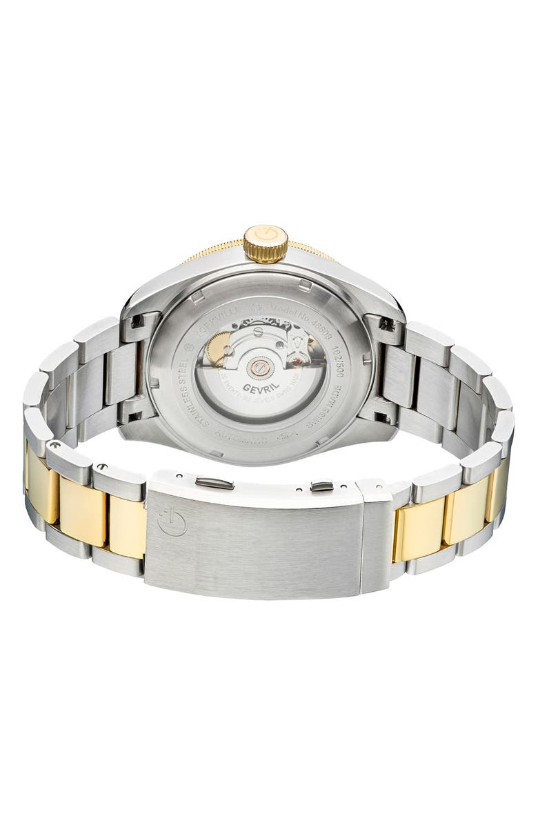 GEVRIL Men's Yorkville Two-Tone Bracelet Watch, 43mm, Alternate, color, Two Toned Ss Ipyg