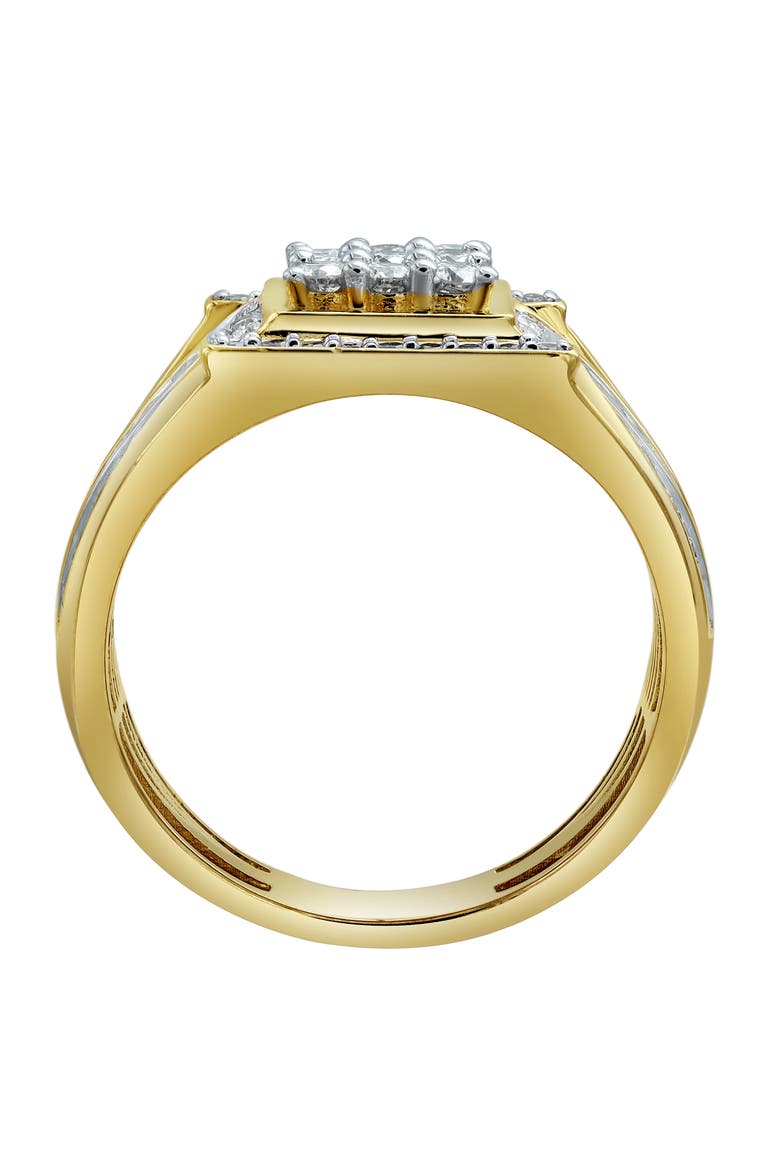 Iced Hammer 14K Yellow Gold Diamond Men Statement Ring - 1.55ct., Alternate, color, 14K Yellow Gold