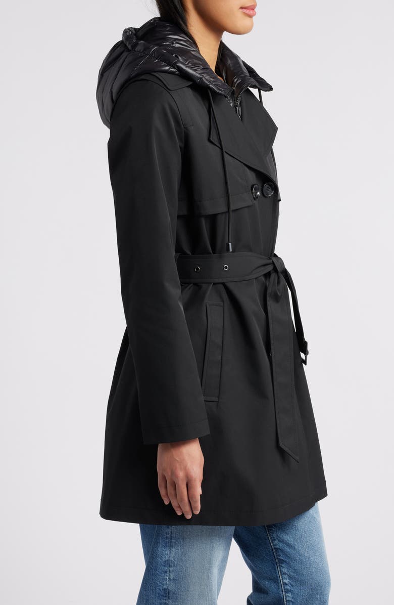 Sam Edelman Double Breasted Trench Coat with Removable Hooded Bib, Alternate, color,