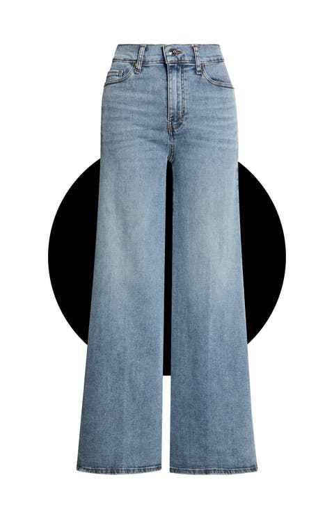 Le Palazzo Crop High Waist Wide Leg Jeans