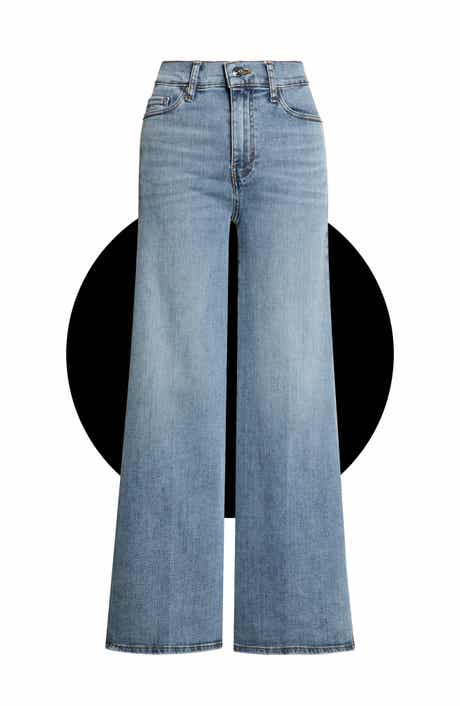 Le Palazzo Crop High Waist Wide Leg Jeans