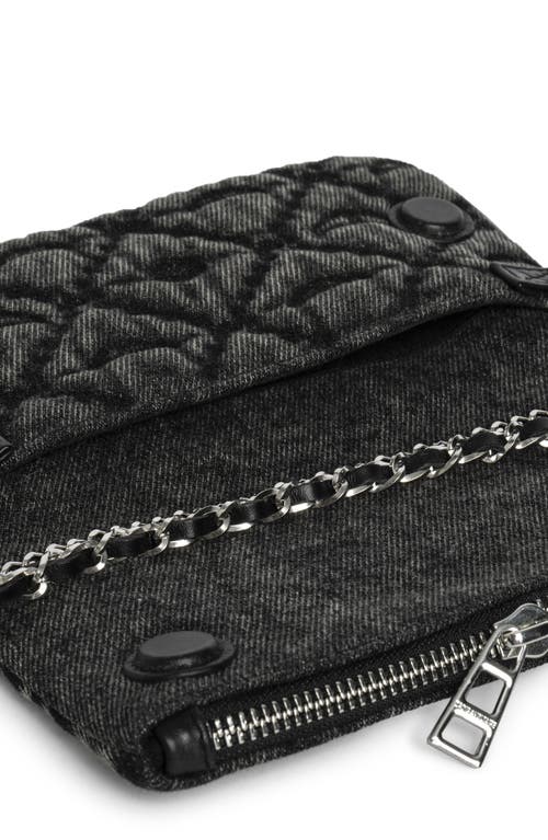 Zadig & Voltaire Rock Denim Monogram Crossbody Bag In Black