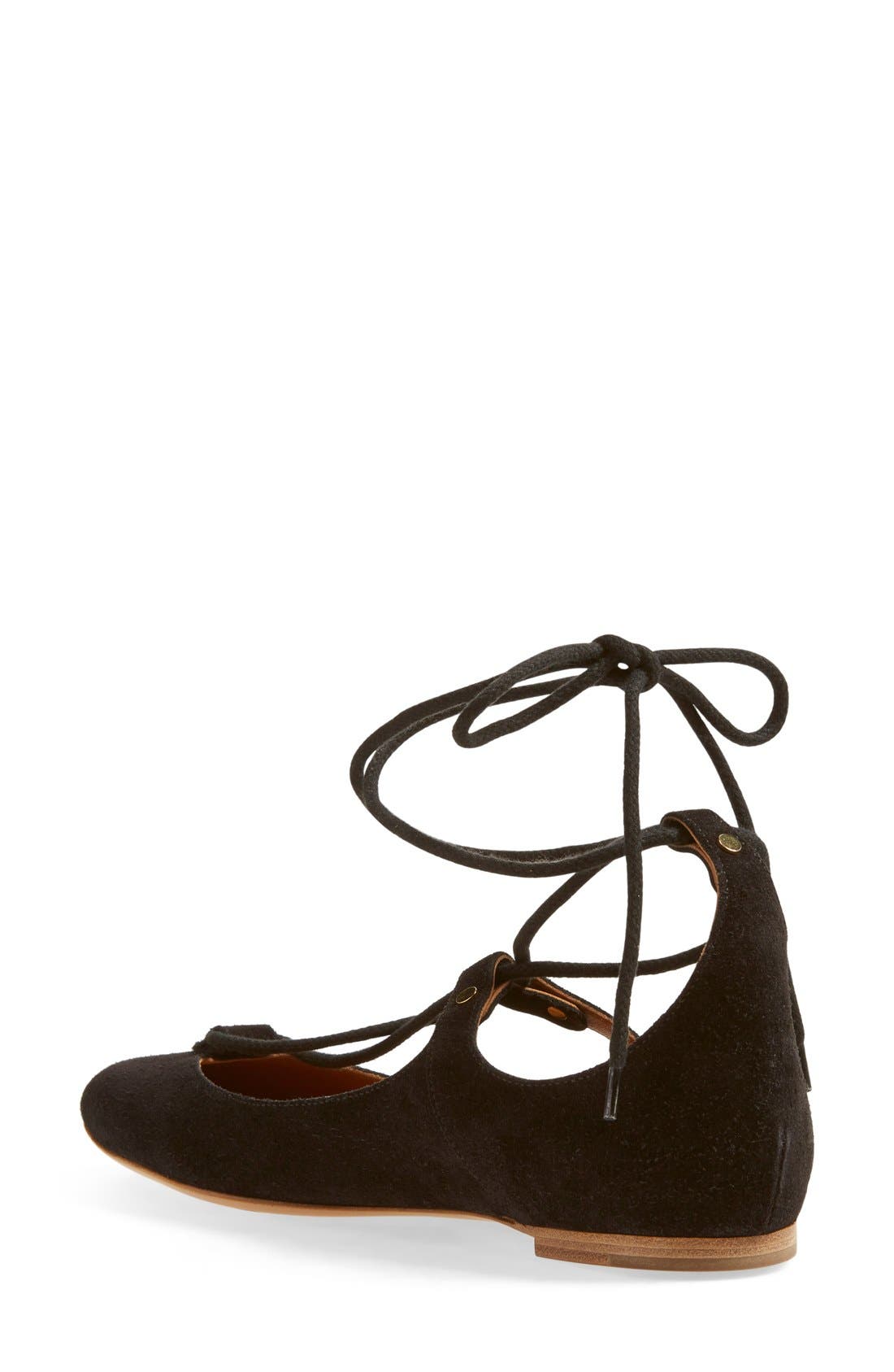 Chloé 'Foster' Lace-Up Ballet Flat, Alternate, color, 