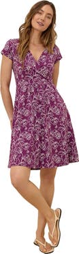 Pact Fit & Flare Crossover Dress