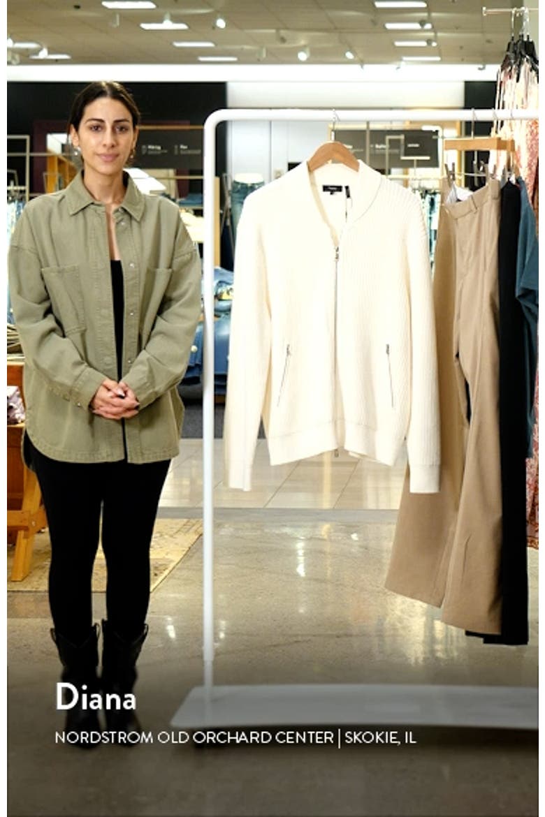 Ryke Cashton Rib Cotton & Cashmere Blend Zip-Up Cardigan video