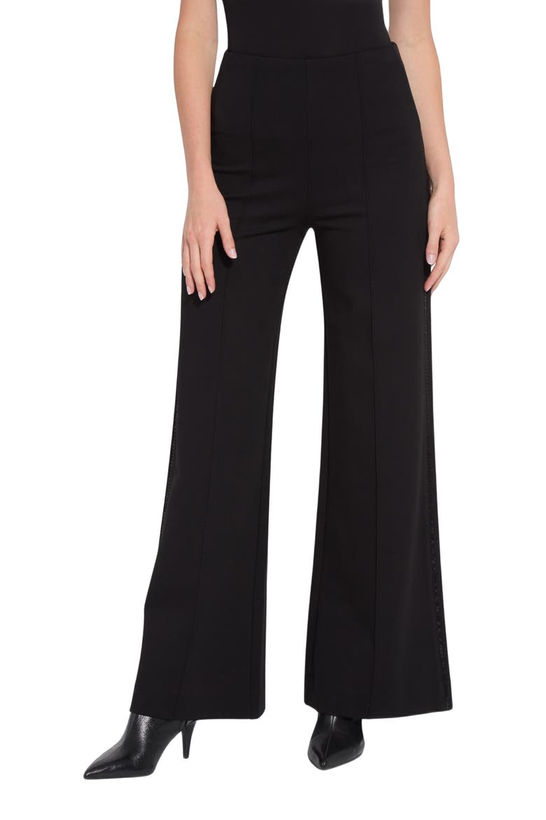 Aviana Ponte Wide Leg Pants, Main, color, BLACK