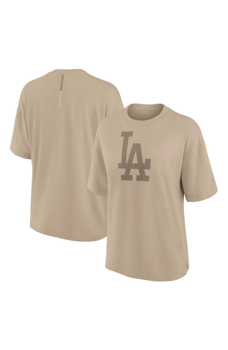 Fanatics Signature Women's Fanatics Signature Khaki Los Angeles Dodgers Elements Oversized T-Shirt, Main, color,