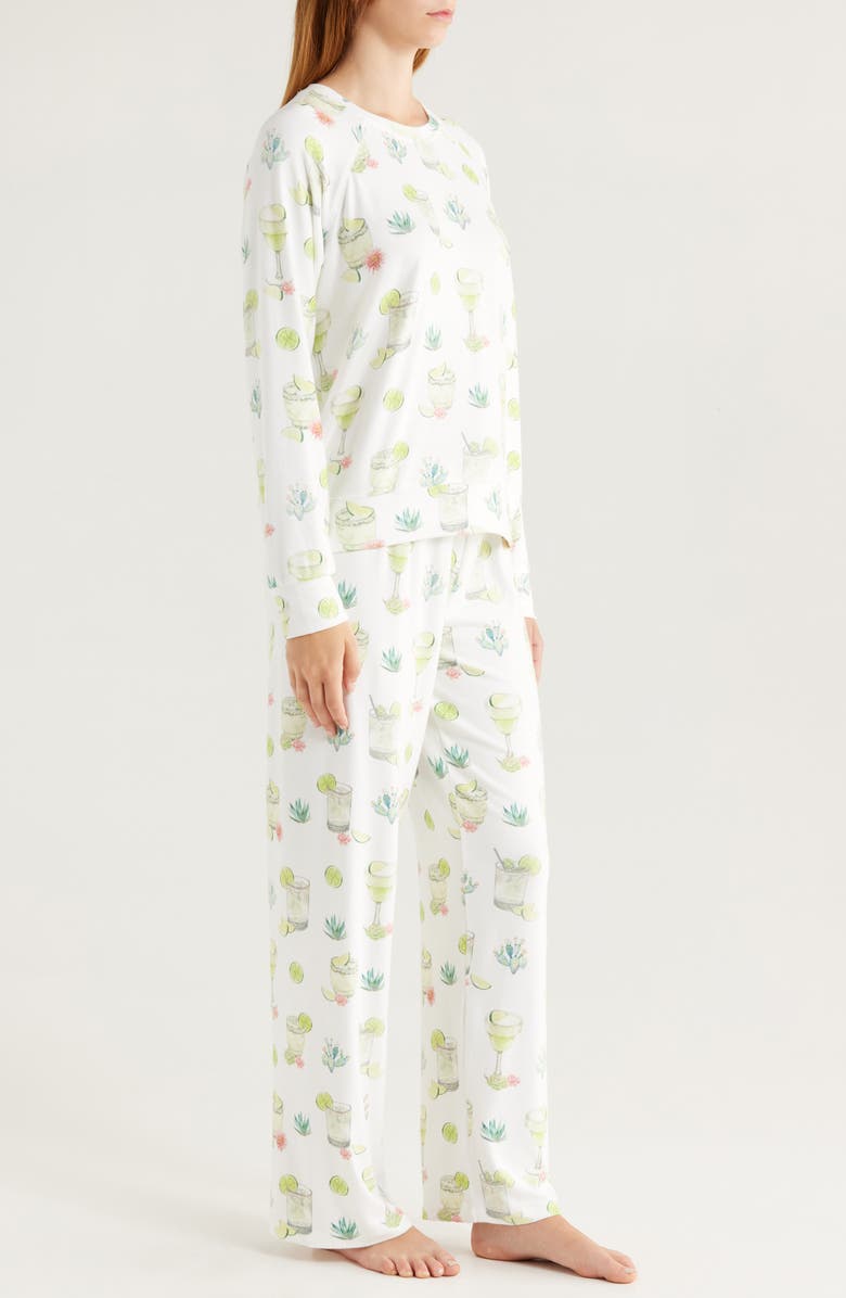 PJ Salvage Limes & Sunshine Butter Jersey Pajamas, Alternate, color,