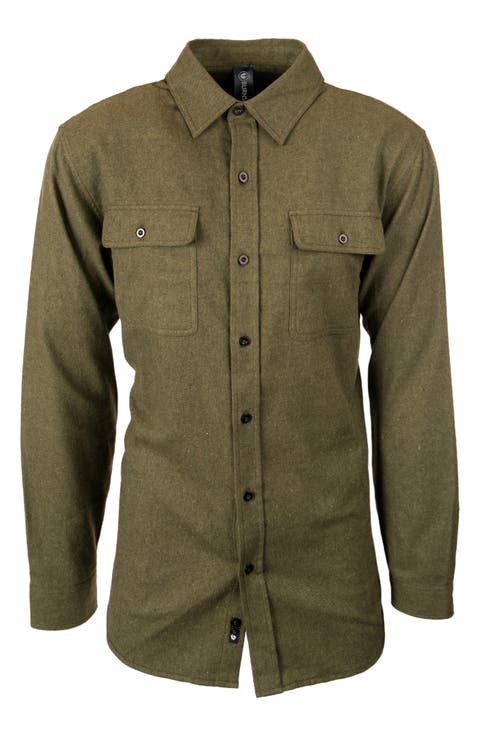 Yarn Dye Flannel Button-Up Shirt