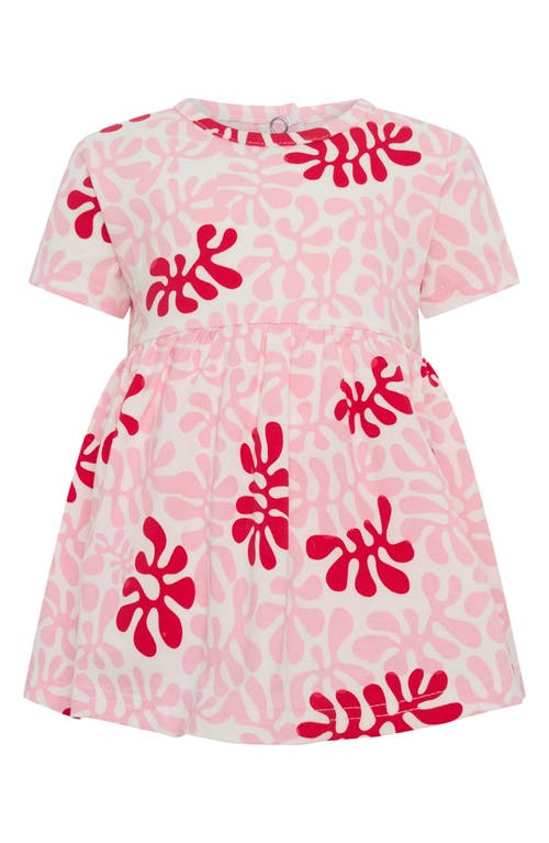 TINY TRIBE TINY TRIBE CORAL PRINT COTTON SKIRTED BODYSUIT