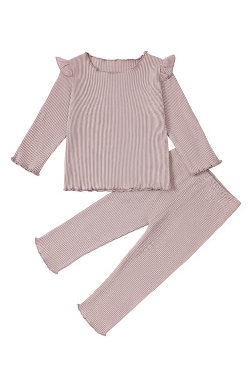 Ashmi & Co. Ashimi Rib Long Sleeve Top & Pants Set in Khaki  product