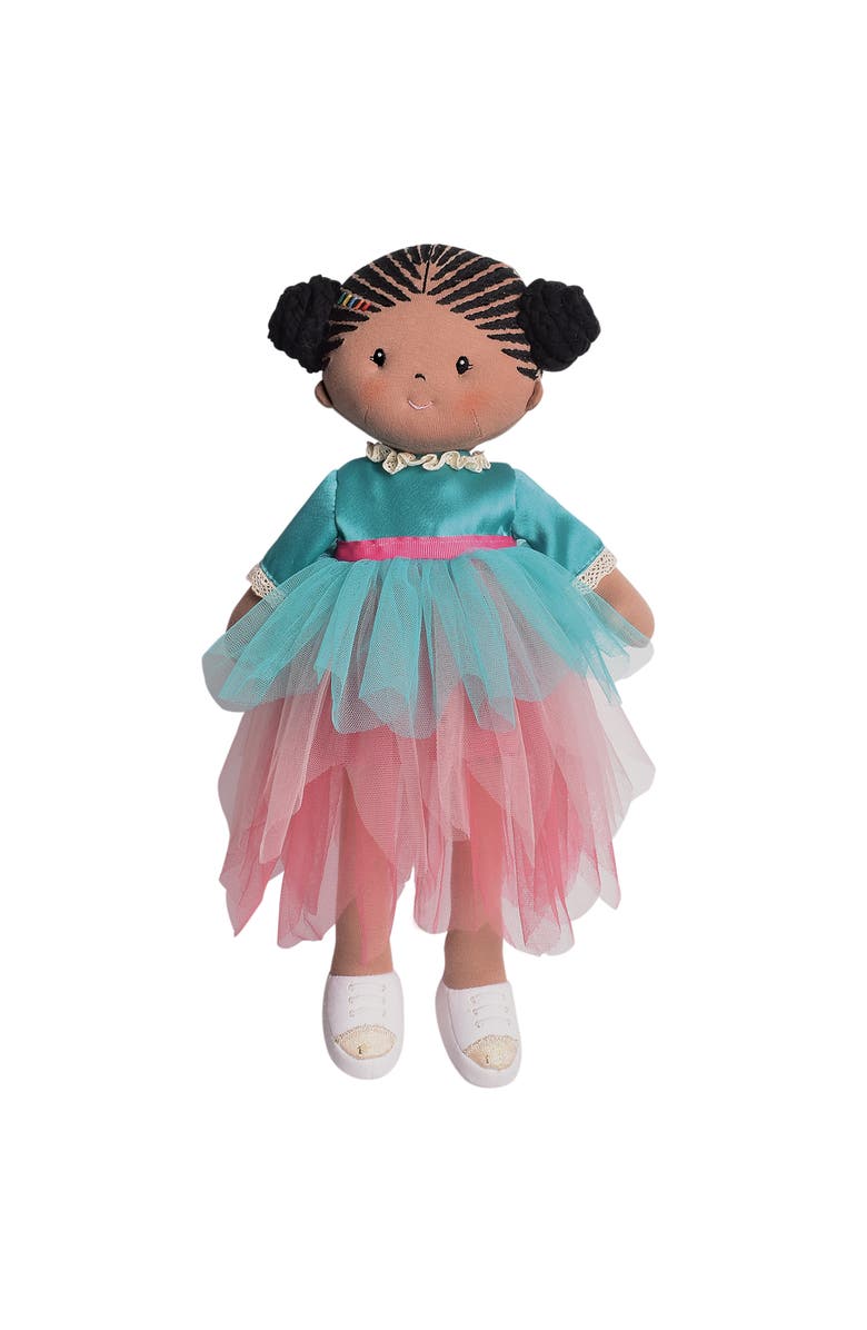 Bonikka Tikiri Toys Kessie Fabric Baby Doll with Dark Skin & Hair 6 Months+, Main, color, Multicolored