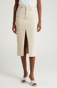 PAIGE Angela Denim Midi Skirt