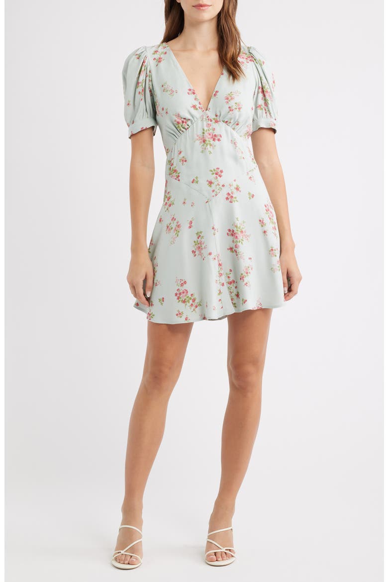 Naira Puff Sleeve Minidress, Main, color, DAMA