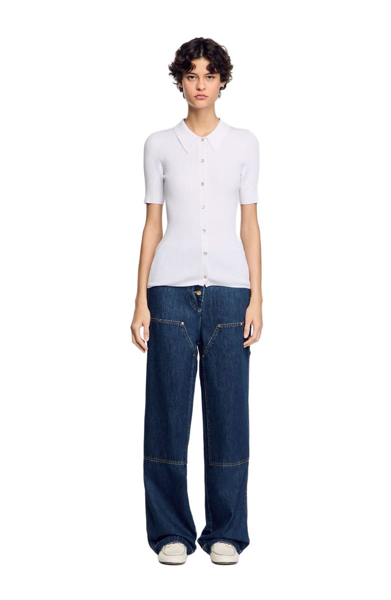 SANDRO Rib knit cardigan, Main, color,