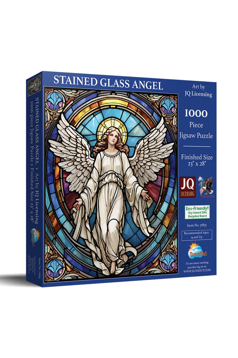Stained Glass Angel 1000 piece Jigsaw Puzzle for Adults, Main, color, Multicolor