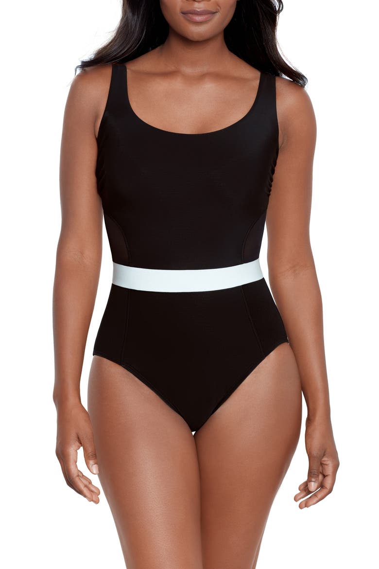 Spectra One-Piece Swimsuit, Main, color, BLACK/ WHITE