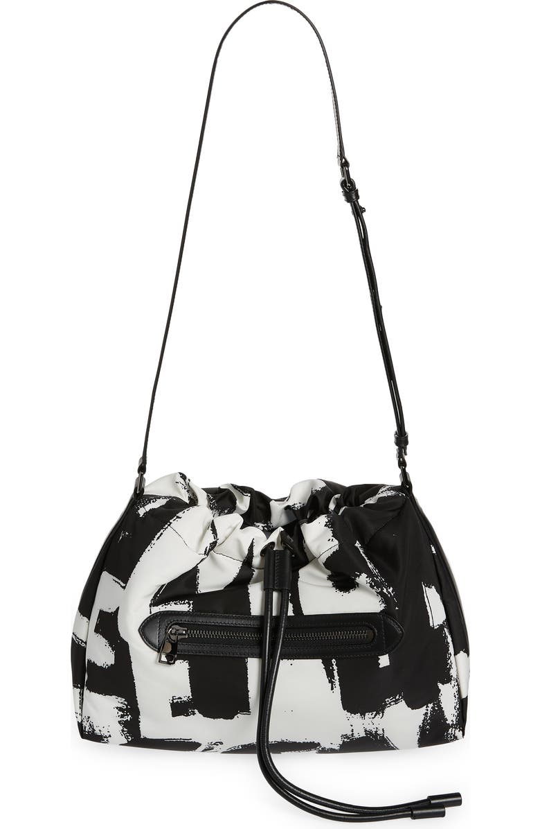 McQueen The Ball Bundle Graffiti Nylon Shoulder Bag, Main, color,