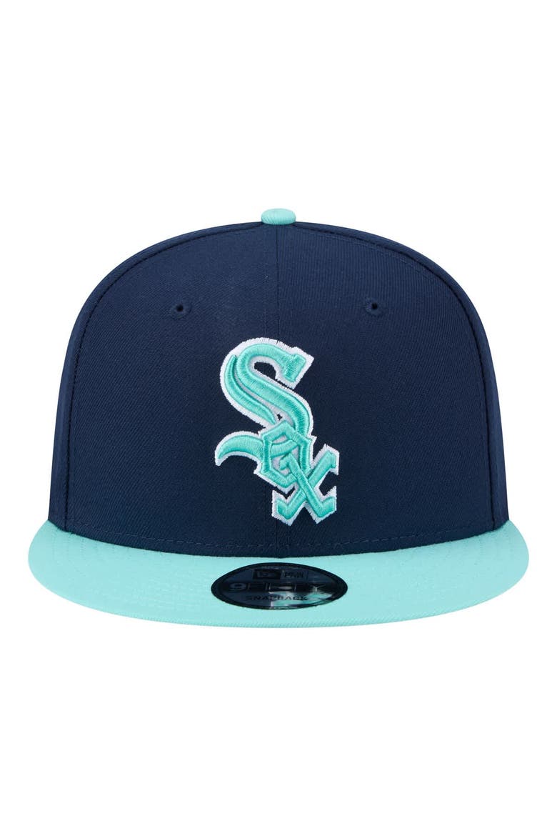 Men's New Era Navy/Turquoise Chicago White Sox Two-Tone Color Pack 9FIFTY Snapback Hat, Alternate, color, Navy