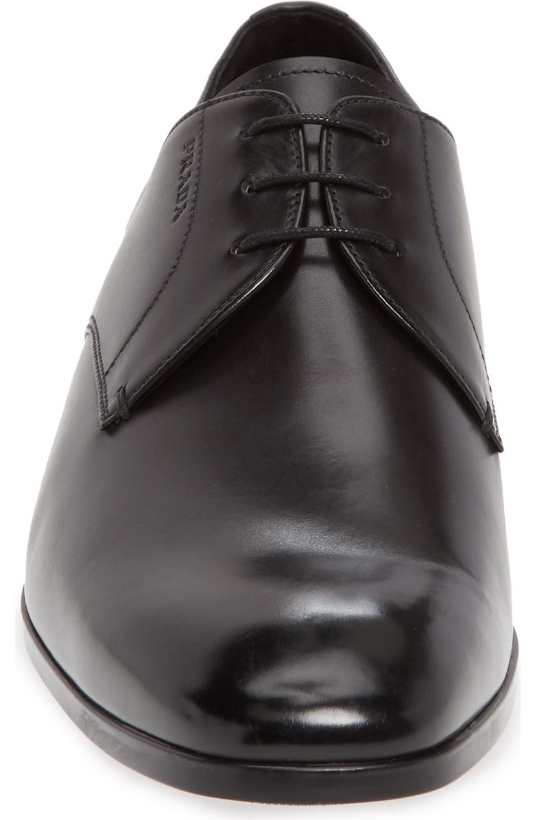 Prada Spazzalato Plain Toe Oxford Derby, Alternate, color,