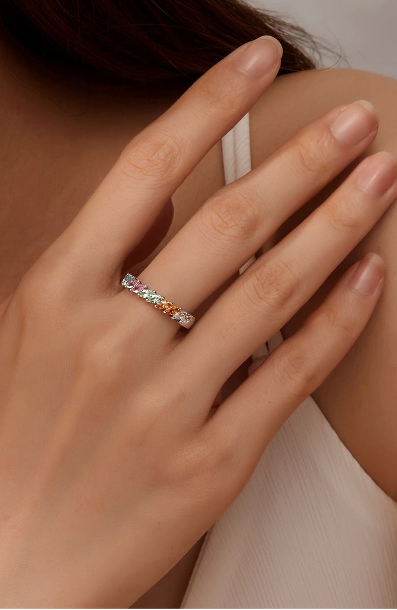 Lafonn Created Sapphire & Simulated Diamond Ring, Alternate, color, Assorted