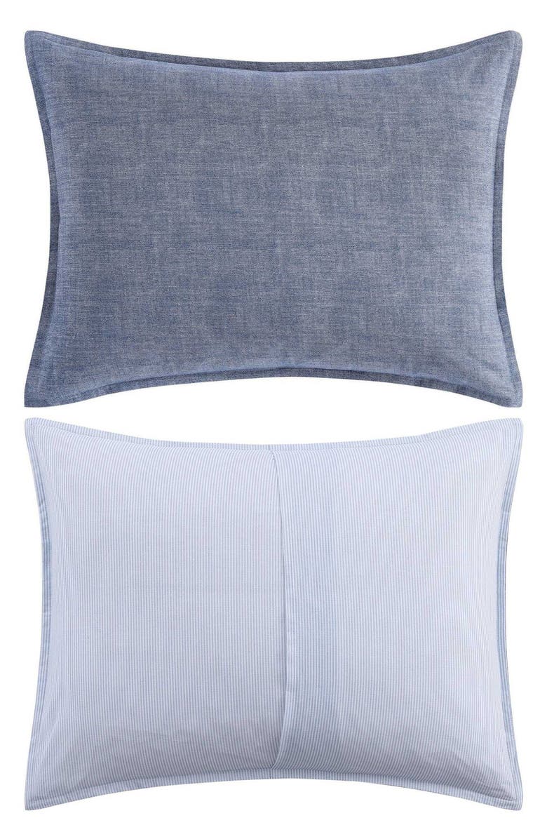 Tommy Hilfiger Classic Texture Cotton Percale Comforter & Shams Set, Alternate, color, Dark Blue