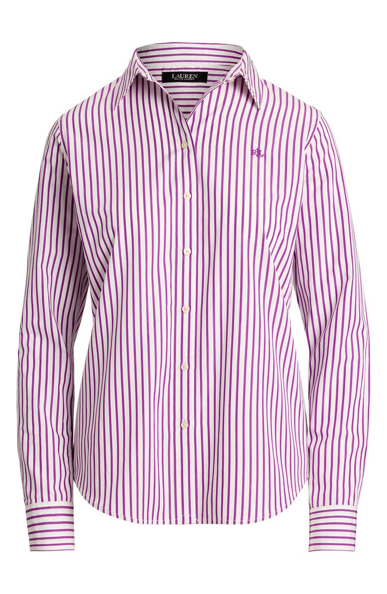 Lauren Ralph Lauren Stripe Classic Fit Cotton Button-Up Shirt, Alternate, color,
