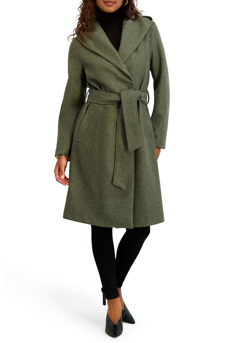 Hooded Coat, Main, color, OLIVE HEATHER