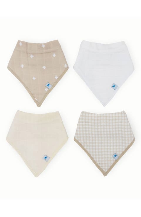 4-Pack Fleece & Cotton Muslin Bandana Bib (Baby)