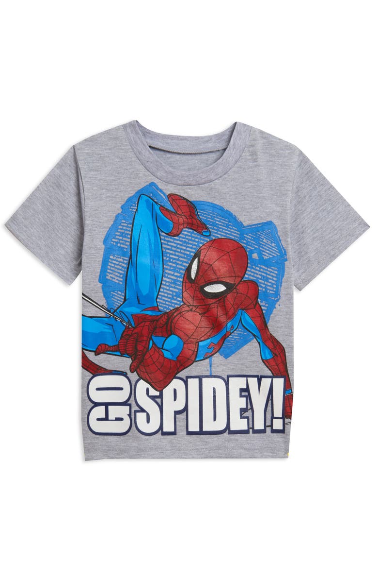 Marvel 2-Piece T-Shirt and Shorts Set, Alternate, color, Spider Man Grey Blue