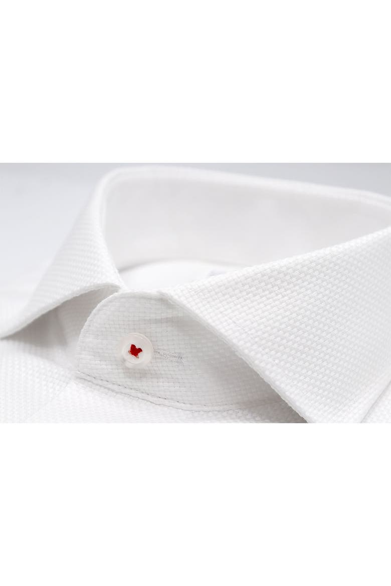 Basketweave French Cuff Regular Fit Dress Shirt, Alternate, color, WHITE