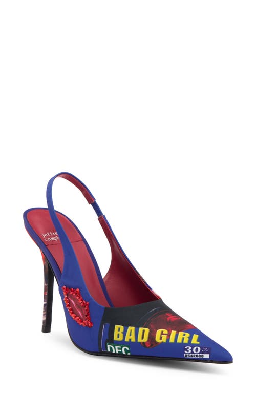 Jeffrey Campbell Surpass Slingback Pointed Toe Pump In Bad Girl Combo