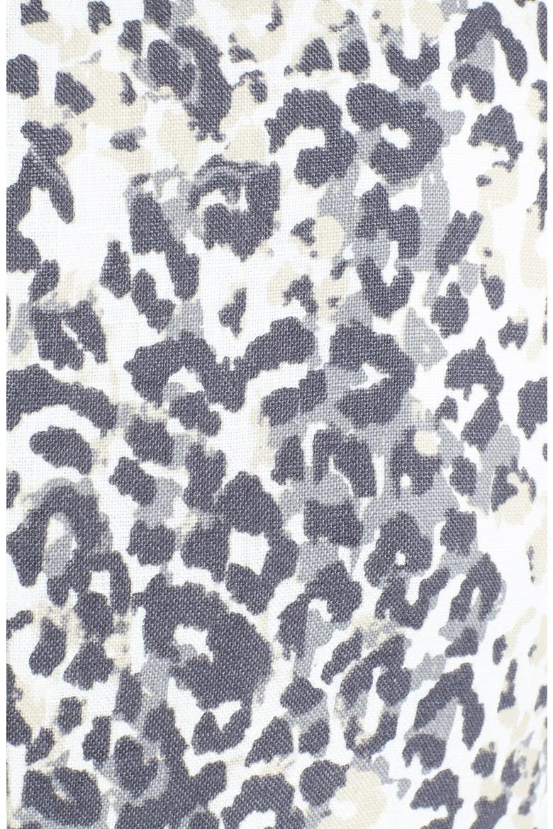 'Mehira' Animal Print Linen Blazer, Alternate, color, STEEL