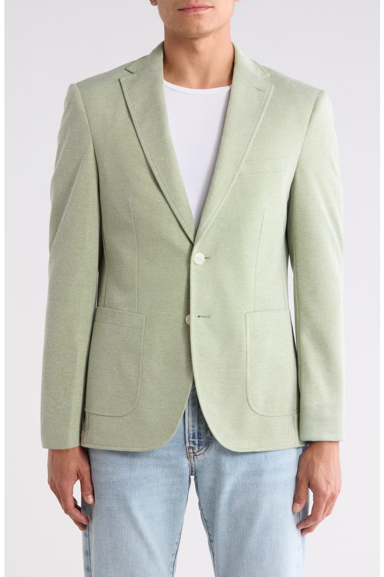 Bird's Eye Piqué Knit Sport Coat, Main, color, MINT