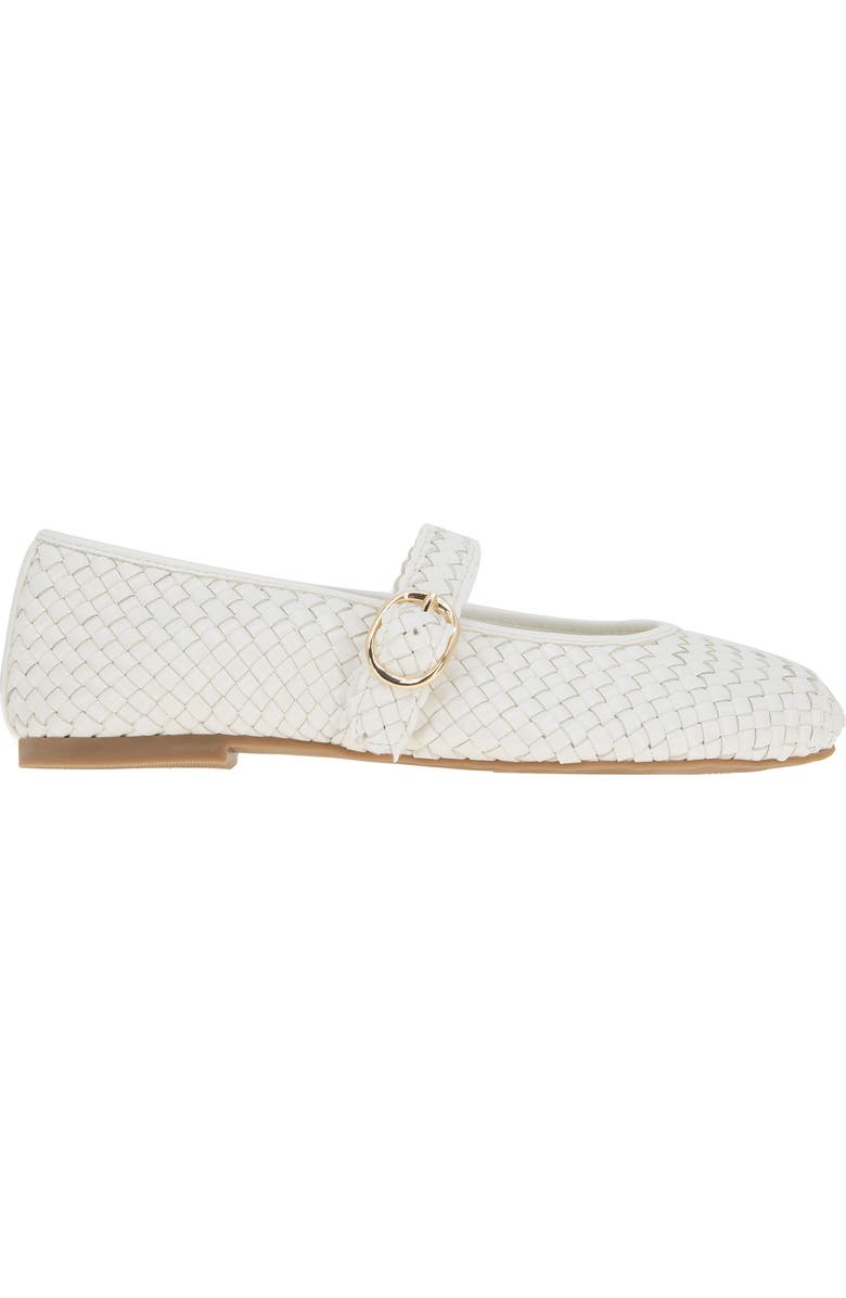 BCBGeneration Elayen Woven Mary Jane Flat, Alternate, color, Cloud Dancer