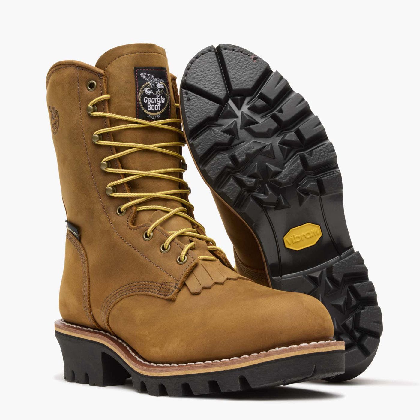 Georgia Boot Steel Toe Goretex Waterproof 400G Insulated Logger Boot, Alternate, color, Worn Saddle