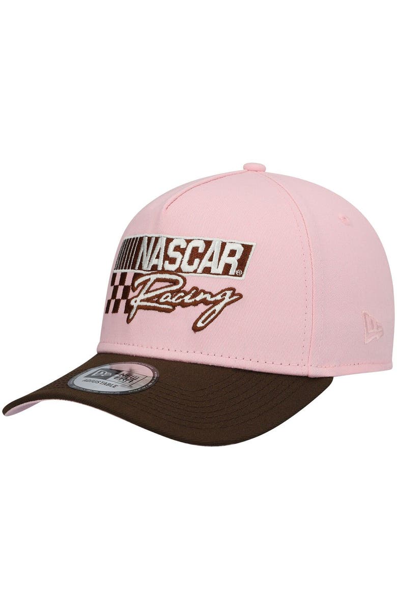New Era Men's New Era Pink/Brown NASCAR 9FORTY A-Frame Snapback Hat, Main, color, 