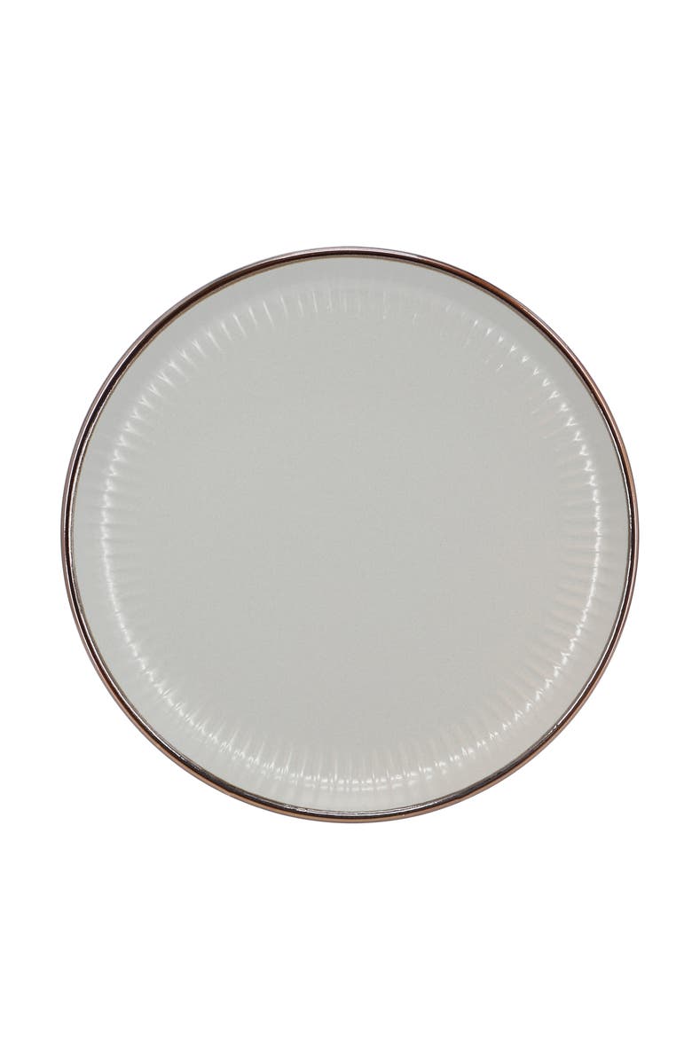 Elama Leo 16 Piece Stoneware Dinnerware Set, Alternate, color, Grey