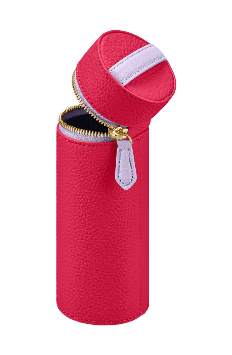 MAISON de SABRÉ Leather Brush Case, Alternate, color, Fuchsia Lavender