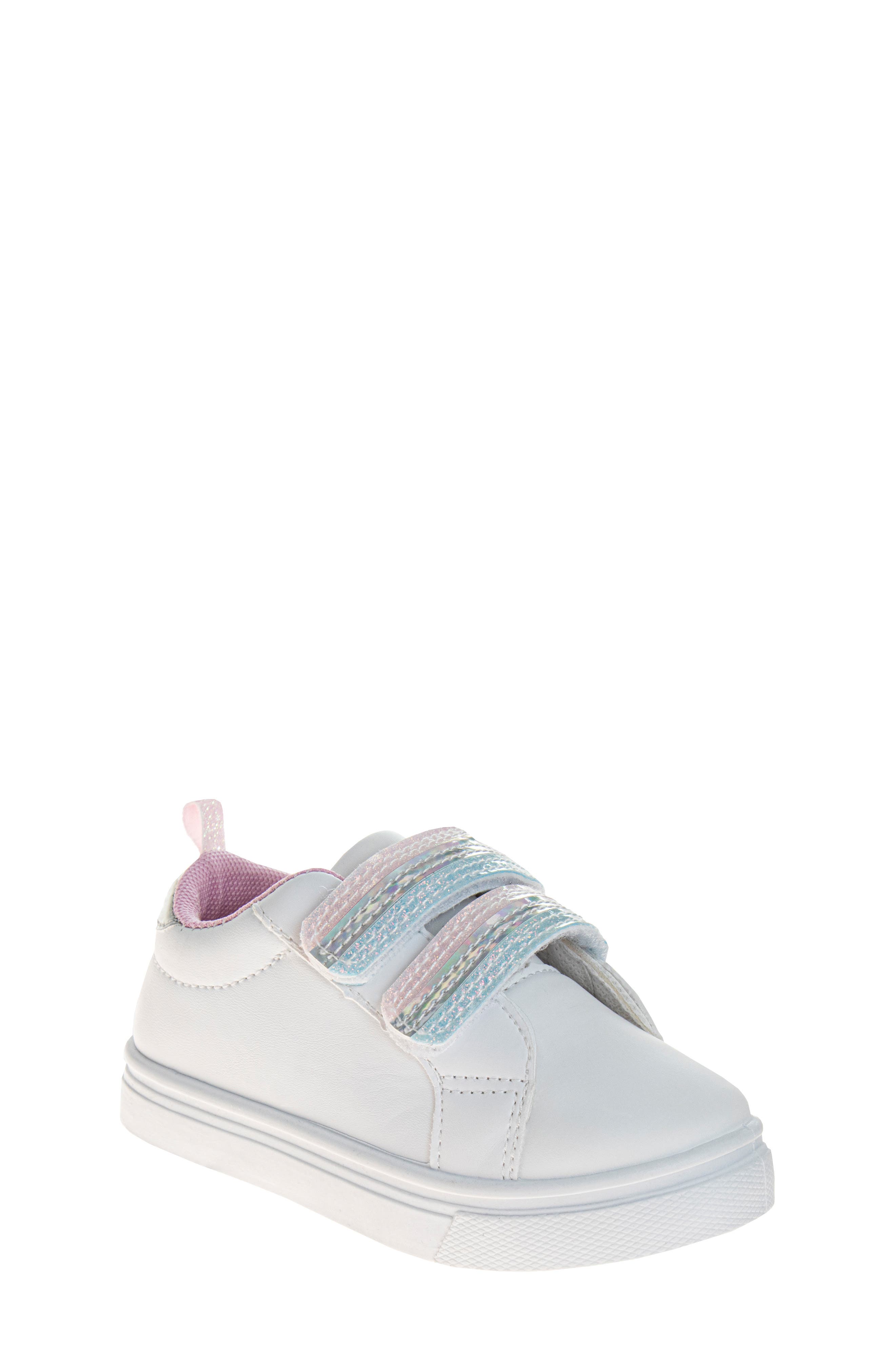 Kids' Glitter Sneaker, Main, color, WHITE