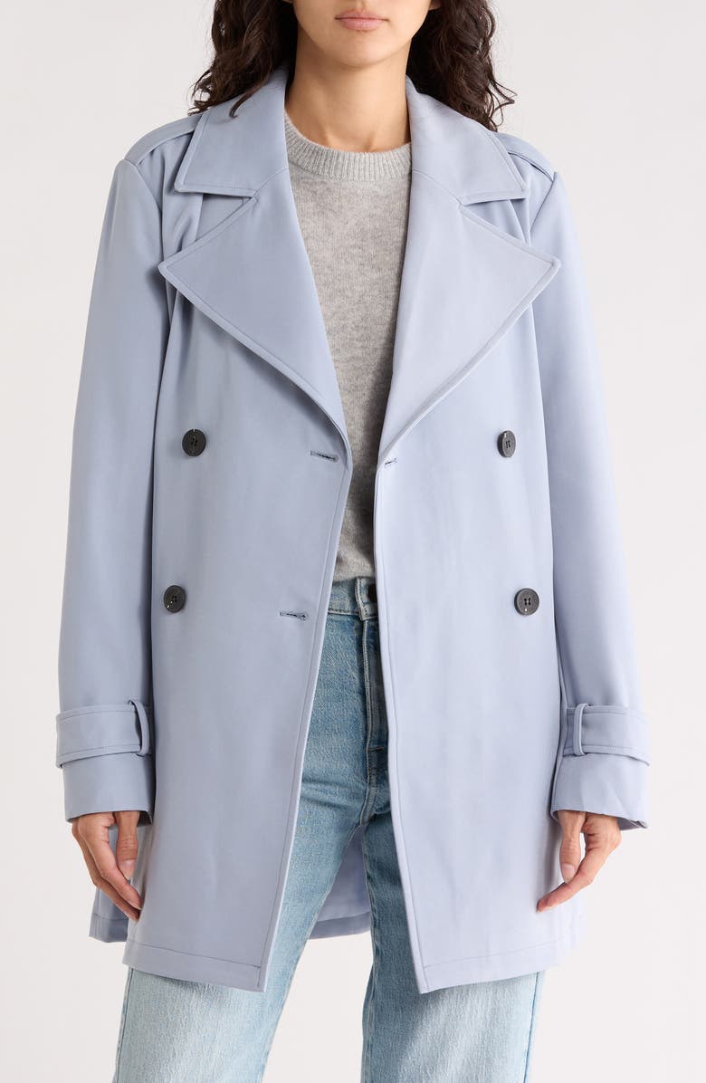 Avec Les Filles Double Breasted Trench Coat, Alternate, color, Robin