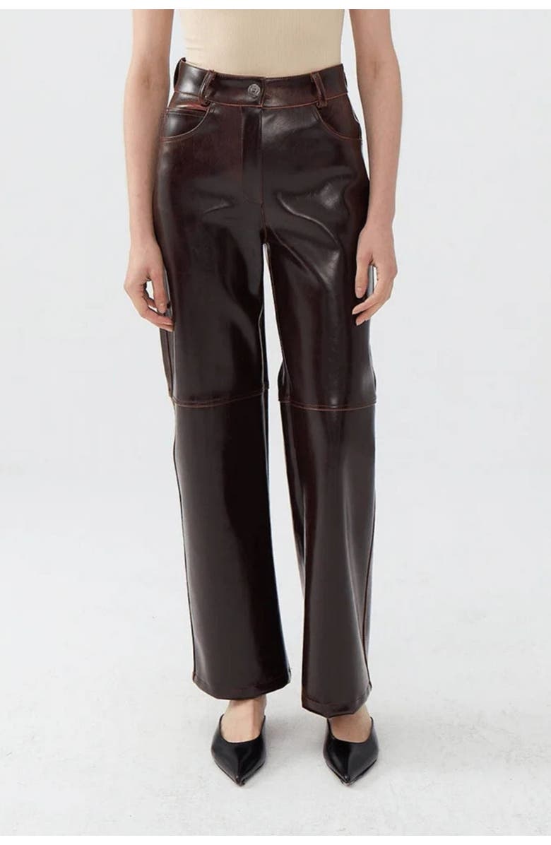 Nocturne Faux Leather Pants, Main, color, 