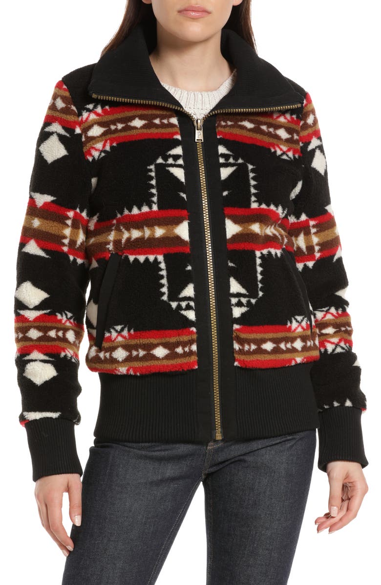 Pendleton Foxglove Fleece Bomber Jacket, Alternate, color,