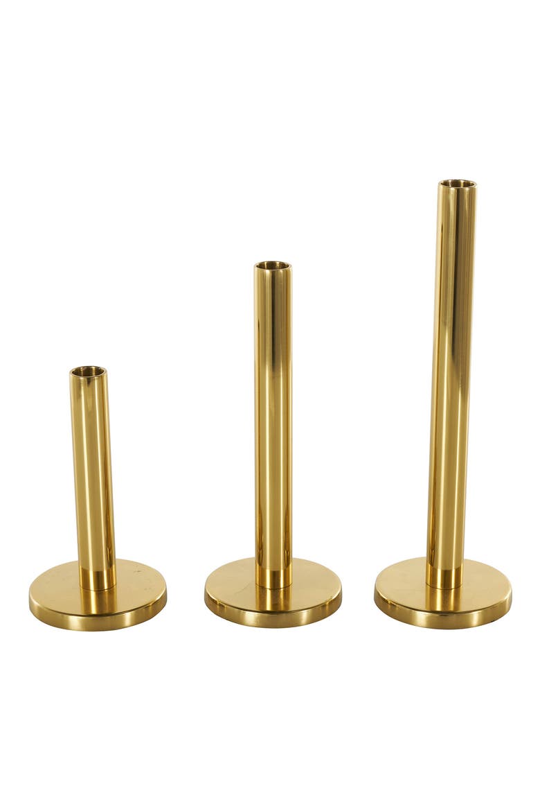 Set of 3 Taper Candleholders, Alternate, color, GOLD